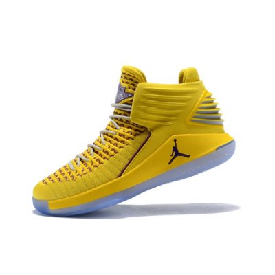 Nike Erkek Air Jordan 32 Warriors Sarı / Açık Mor Basketbol Ayakkabısı Türkiye - 1BB92ROS